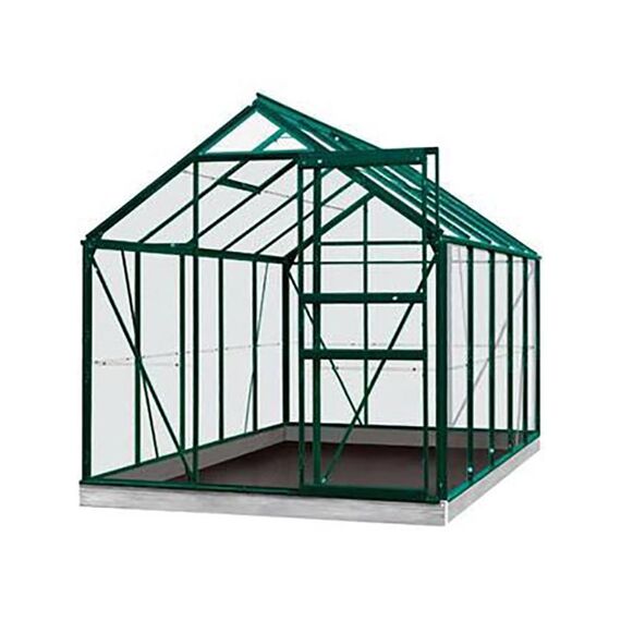 Serre Intro Grow - Oliver - 9,9M² Groen Ral6009 Gehard Glas 3Mm - 2,57M X 3,84M X H1,20M/2,23M