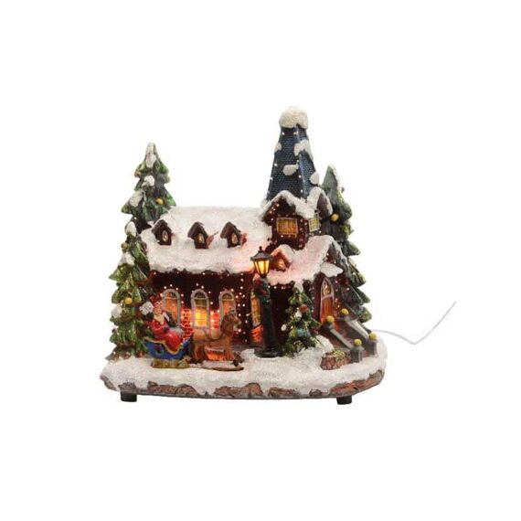 Led Kerstkerk 18X26X27Cm-1L Wit/Multi