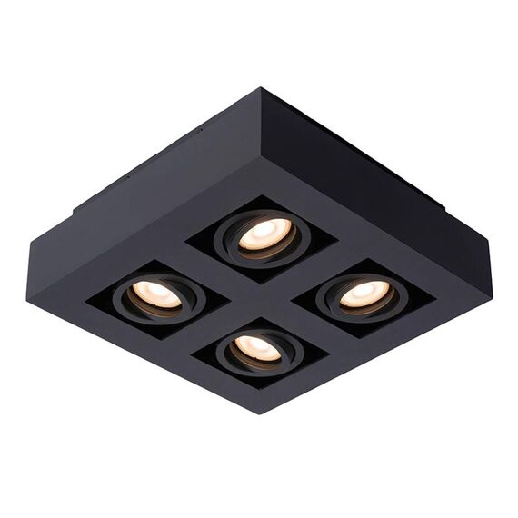 Lucide Xirax Plafondlicht 4Xgu10/5W Led 320Lm 3000K Zwart