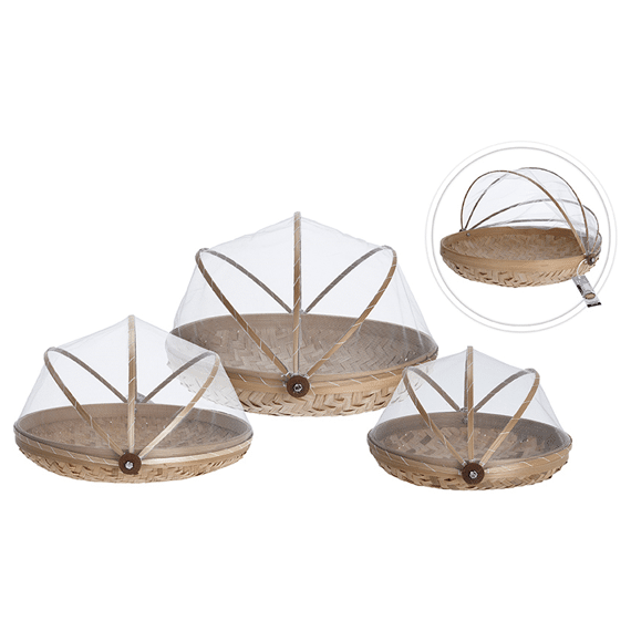 Vliegenkap Bamboe Assortiment Per Stuk Dia 27Xh8Cm