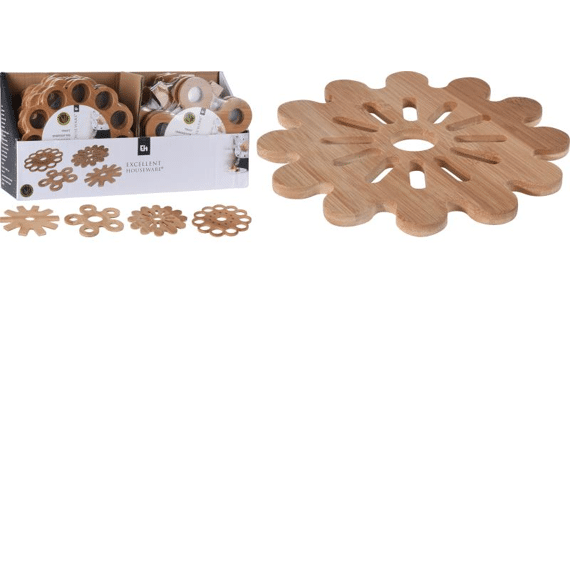 Onderzetter Bamboe 20Cm 4Assortiment Prijs Per Stuk