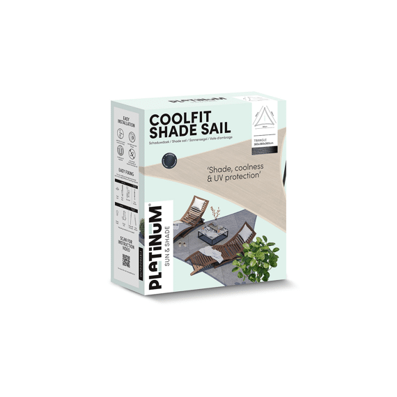Platinum Coolfit Schaduwdoek Driehoek 3.6X3.6X3.6M Gebroken Wit