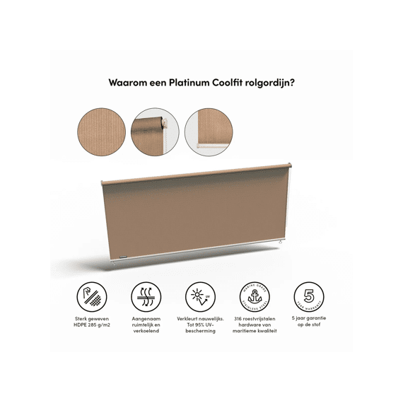 Platinum Coolfit Rolgordijn Breed 2,96 X 2,4M Zand
