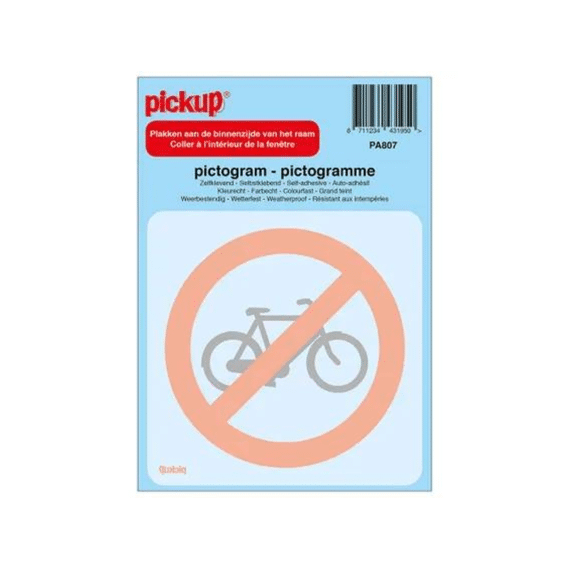 Pick Up Pict. Achter Glas 10x10 Verboden Vr Rijwielen