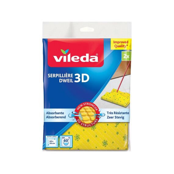 Vileda Gele Dweil 3D 2-Pack
