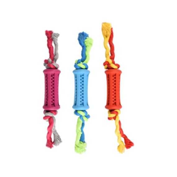 Flamingo Rubber Dental Rol Met Koord 9Cm Assortiment Per Stuk