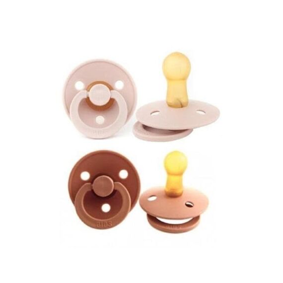 Bibs Fopspeen T2 6-18M 2-Pack Color Latex/Rond Woodchuck/Blush