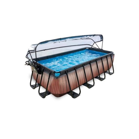 Exit Zwembad Rechthoekig Frame Pool 4X2X1M Premium Timber Style + Overkapping