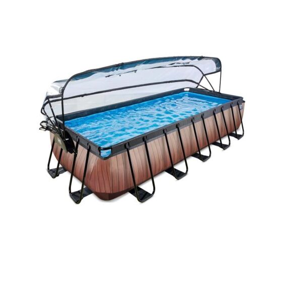 Exit Zwembad Rechthoekig Frame Pool 5.4X2.5X1M Premium Timber Style + Overkapping