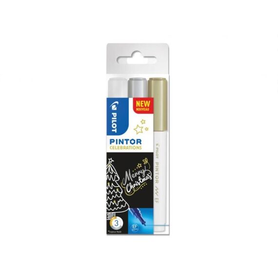 Pilot Pintor Set 3 Pack Celebrations Wit - Zilver - Goud