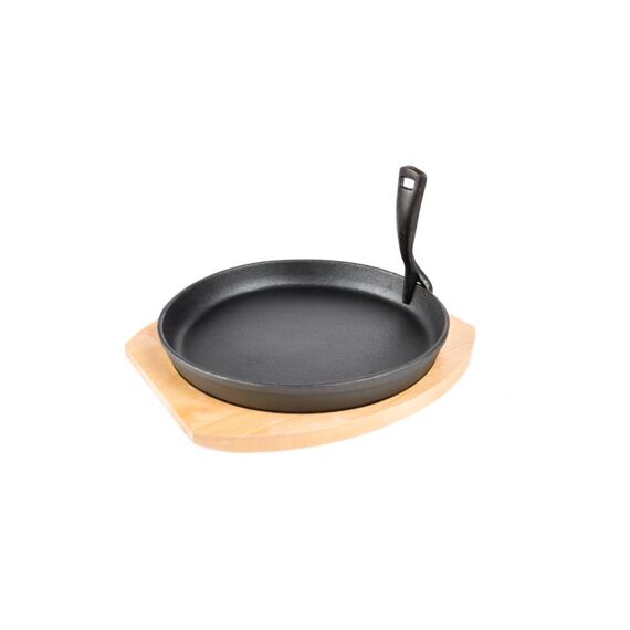 Grill Guru Cast Iron Cooking Plate & Holder