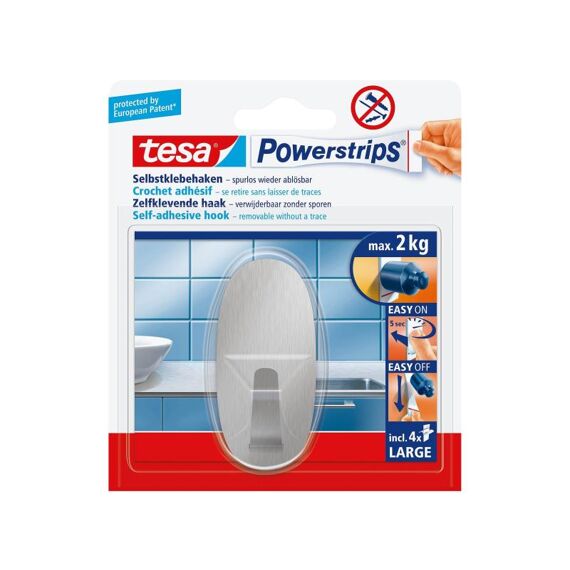 Tesa Powerstrips Large Metaal Ovaal