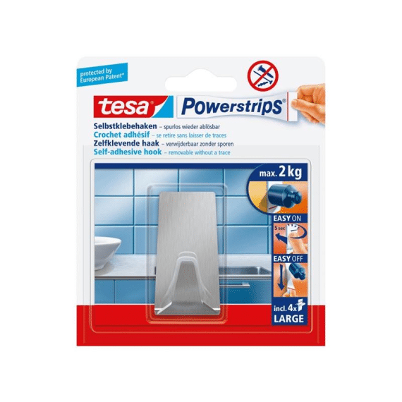 Tesa Powerstrips Large Metaal Rechthoekig