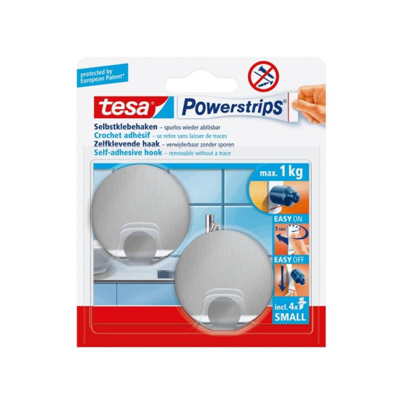 Tesa Powerstrips Small Metaal Rond