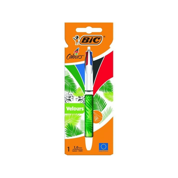 Bic 4 Kleuren Balpen Velours 1 Stuk
