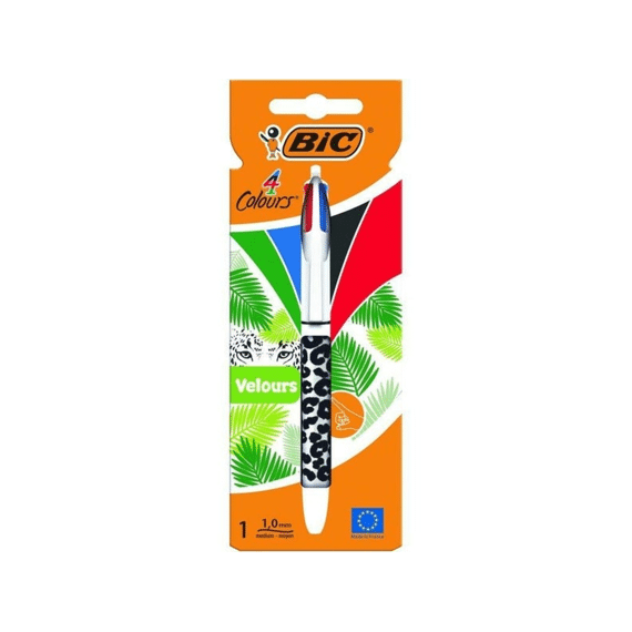 Bic 4 Kleuren Balpen Velours 1 Stuk