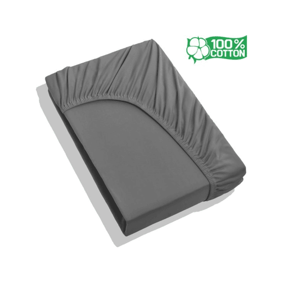 Hoeslaken Katoen 140x200+30 Antrac