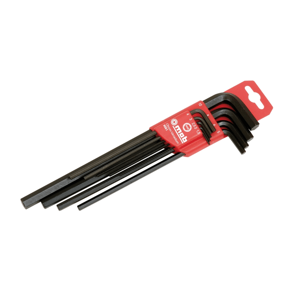Mob Etui Met 9 Lange Stiftsleutels, Chroom-Vanadium