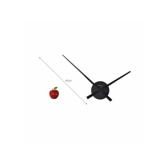 Nextime Wall Clock - Ø 48 Cm X 3 Cm - Aluminium - Black - 'Small Hands'