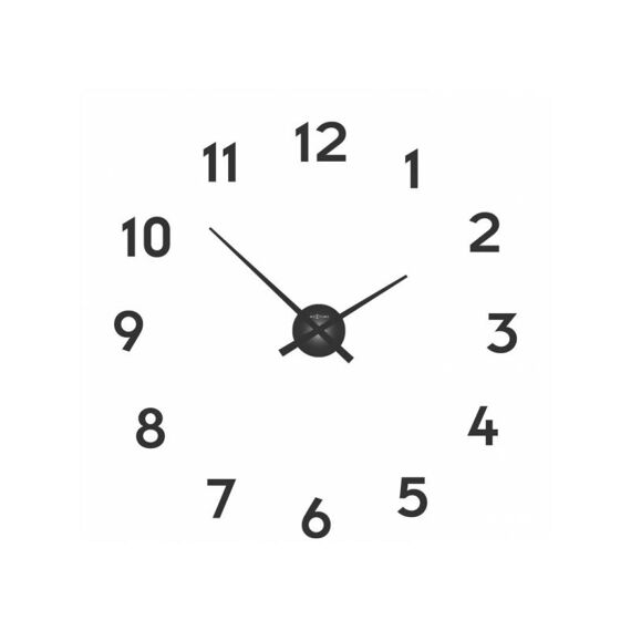 Nextime Wall Clock - Ø 48 Cm X 3 Cm - Aluminium - Black - 'Small Hands'