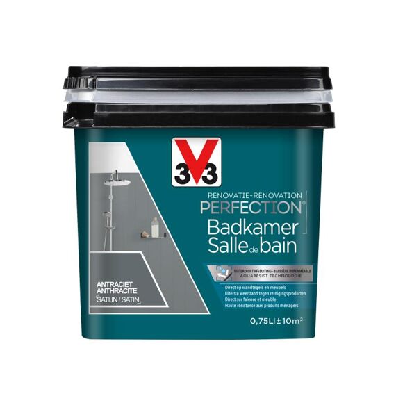 V33 Perfection Badkamer Satijn 0.75L Antraciet