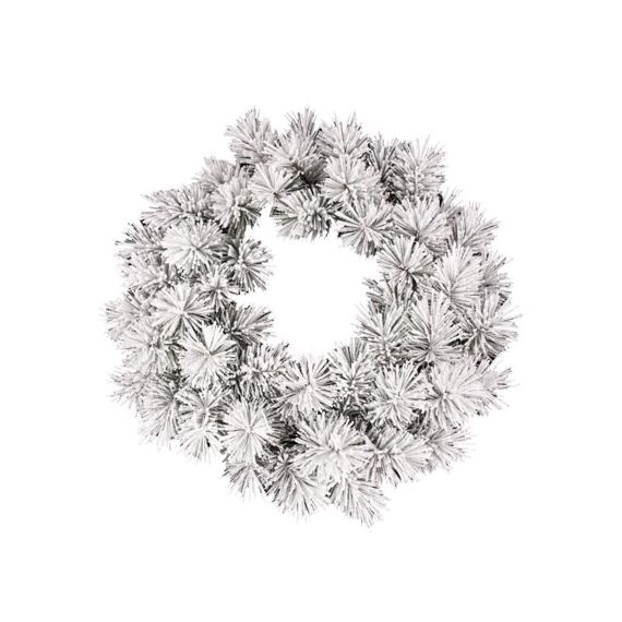 Oregon Flocked Needle Pine Wreath D60Cm