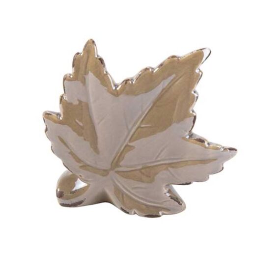 Ornament Marple Leaf Bruin 10X3Xh9Cm Ker