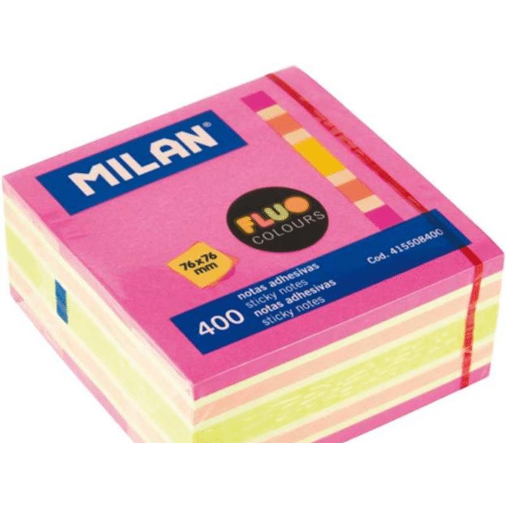 Milan Neon Kleefblaadjes Blok 400 Blad 76X76Mm