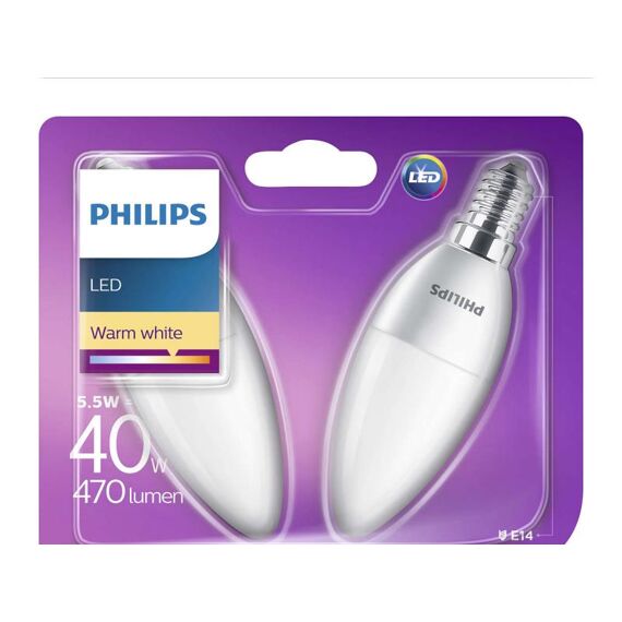 Philips Lamp Led 40W B35 E14 Ww Fr Nd 2Bc/6