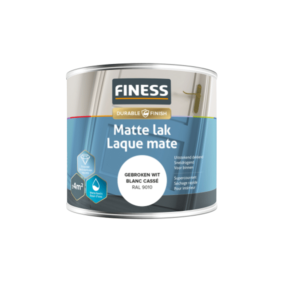 Finess Mat Lak Waterbasis Binnen 250Ml Gebroken Wit