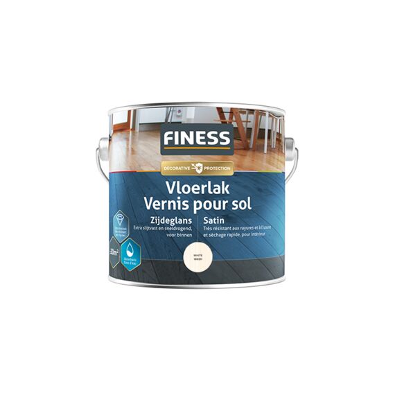 Finess Vloerlak Zijdeglans Binnen 2.5L White Wash