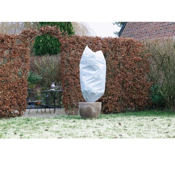 Winterafdekhoes Incl. Aantrekkoord - Pp, Wit, 50 Gr/M² - Ø50 Cm X 1 M - 3 X