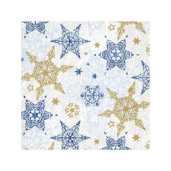 Servetten 33X33Cm 20St. Delicate Stars Blue