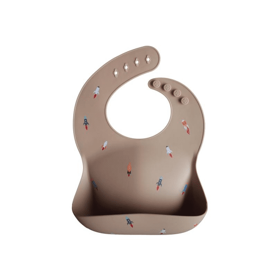 Mushie & Co Silicone Slab Pattern Rocket