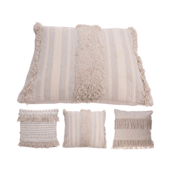 Kussen 45X45Cm Met Franjes 3 Assortiment Prijs Per Stuk/Kleur