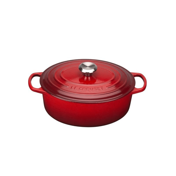 Le Creuset Ovale Braad-/Stoofpan 33Cm Cerise Rs Knop