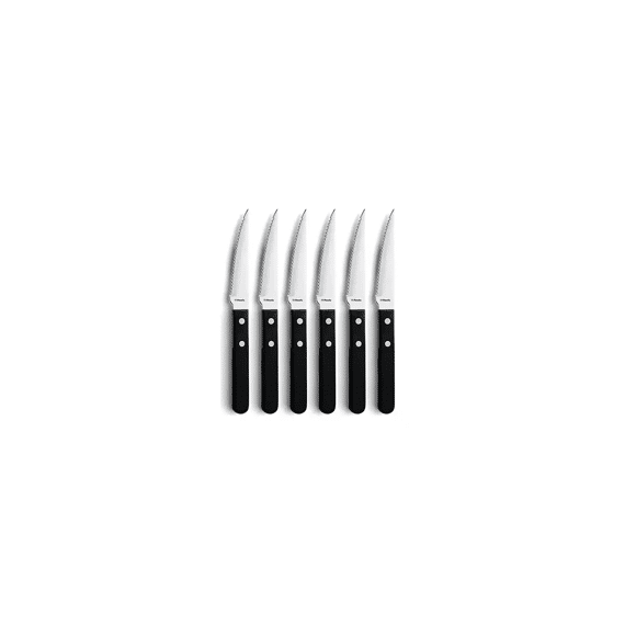 Amefa 7000 Steak/ Pizza 6-Pcs Steak Knife Set Black