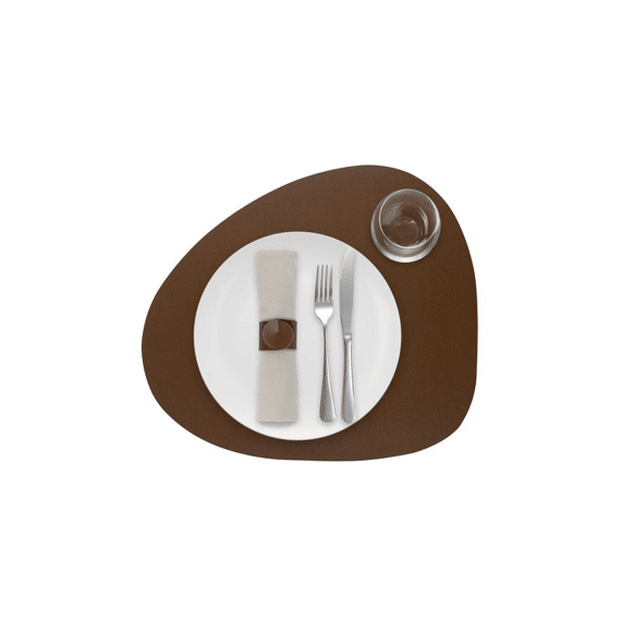 Placemat Pebble Skinnatur 46x40cm Cognac