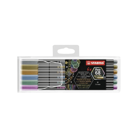 Stabilo Pen 68 Metallic 6Pc
