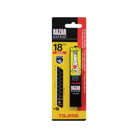 Tajima Afbreekmessen Razar Black 18 Mm , Per 10 Stuks