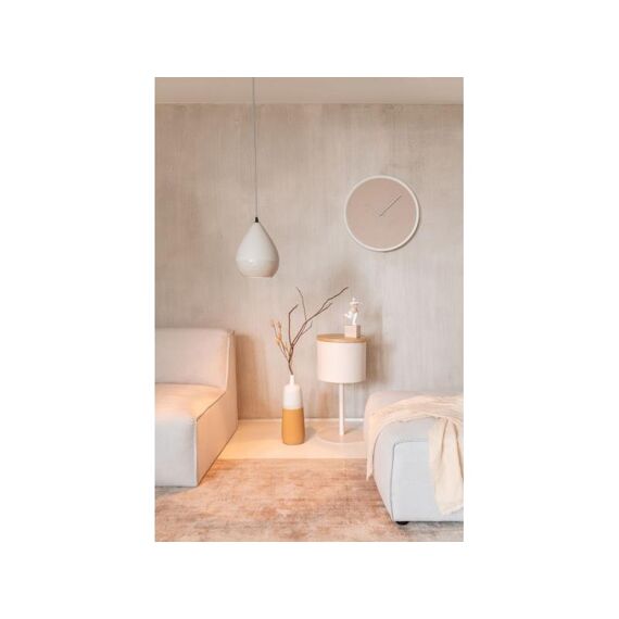 Klok Rond Mdf Beige/Wit Large 50X5X50Cm