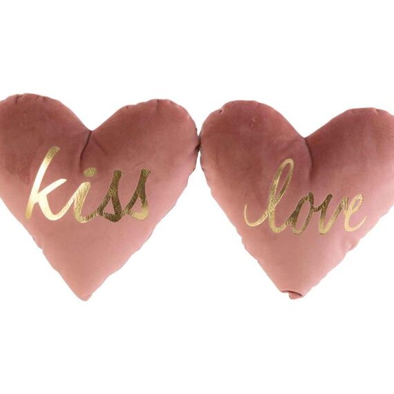 Kussen Love Kiss 2 Assortiment Prijs Per Stuk Roze 20X20Xh5Cm Ha
