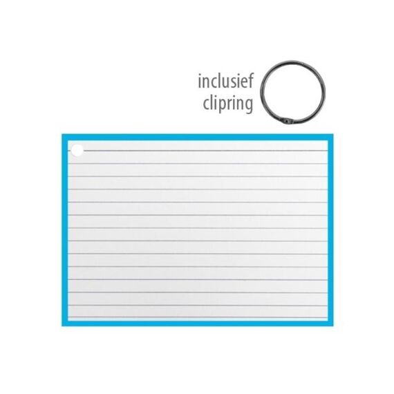 Flashcards A6 Incl. Clipring Blauw