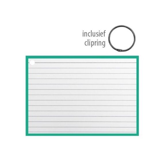 Flashcards A6 Incl. Clipring Groen