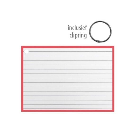 Flashcards A6 Incl. Clipring Rood