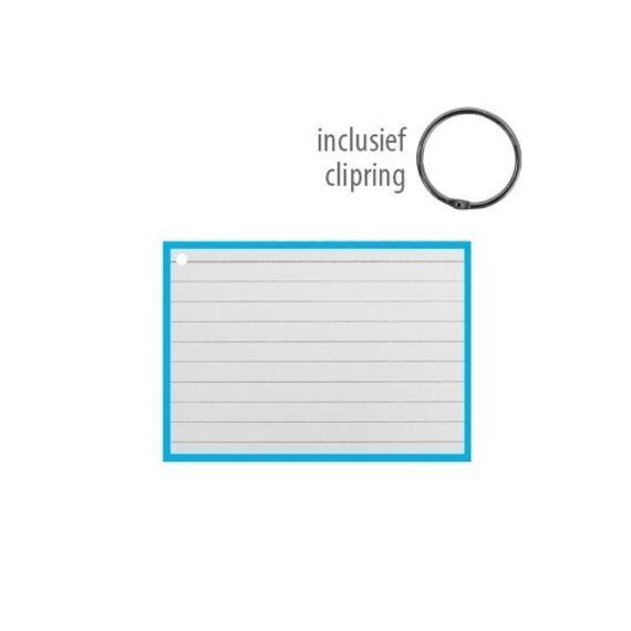 Flashcards A7 Incl. Clipring Blauw