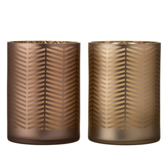 Windl Zigzag Gl Gd/Br Assortiment 2 18X18X24Cm