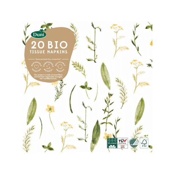 Duni Serviet 33X33Cm 20 Stuks Spring Meadow Bio