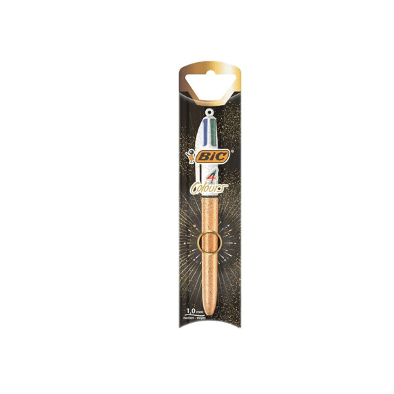 Bic 4-Kleuren Balpen, Goud Frozen In Een Doosje