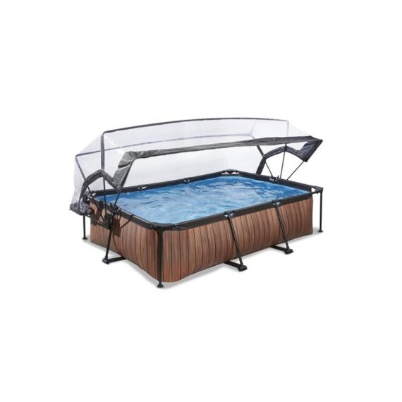 EXIT Zwembad Rechthoekig Frame Pool 300X200X65Cm 12V - Timber Style + Overkapping